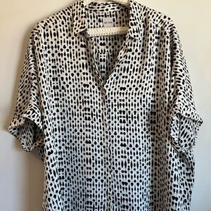 NIC+ZOE Black and White Dotted Shirt